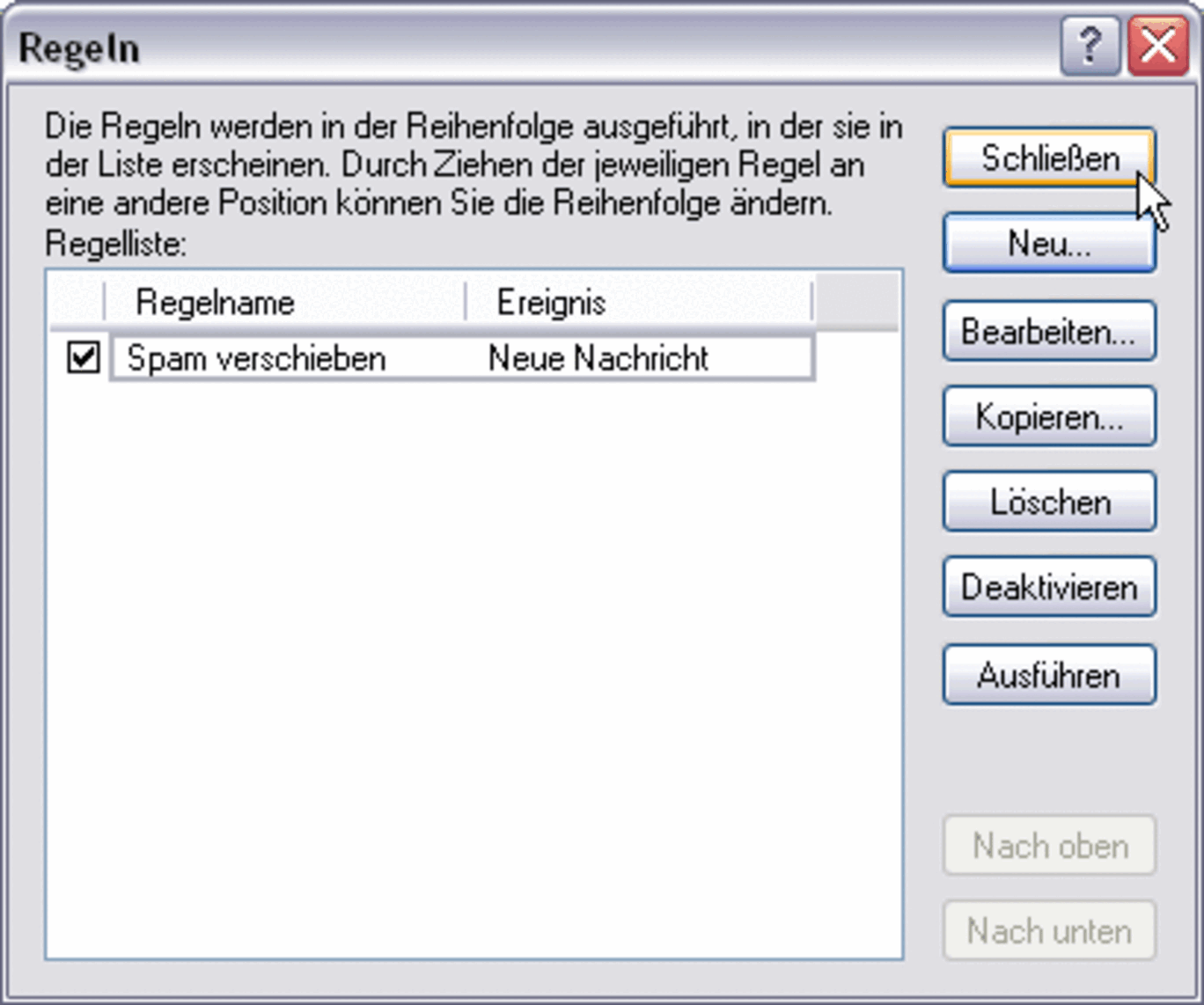 Screenshot Schließen