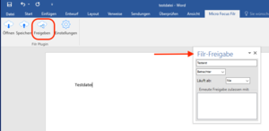 Screenshot Dokument freigeben